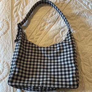 Rare Baggu Nylon Shoulder Bag Regular - Black & White Pixel Gingham